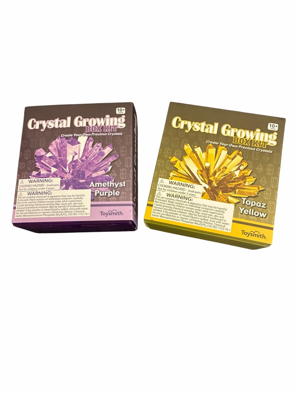 Toysmith Crystal Growing Box Kit Amethyst Purple & Topaz Yellow Science Kit 2pk